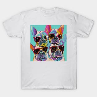 Colorful Cool Dog French Bulldog Vibes! T-Shirt